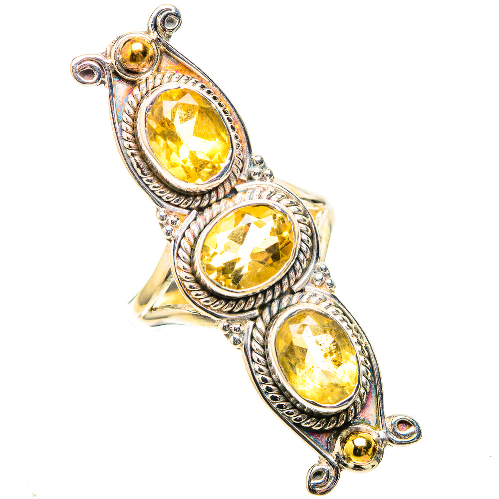 Large Faceted Citrine Ring Size 6 (925 Sterling Silver) RING138900