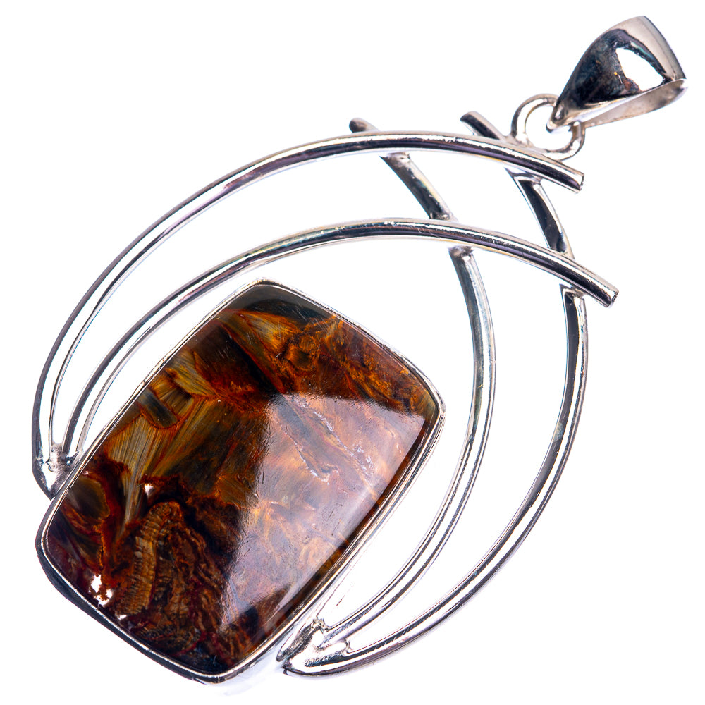 Golden Pietersite Pendant 2 1/8" (925 Sterling Silver) P39057