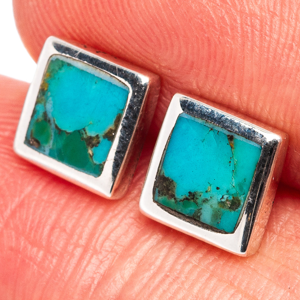 Mohave Turquoise Earrings 1/4" (.925 Sterling Silver)