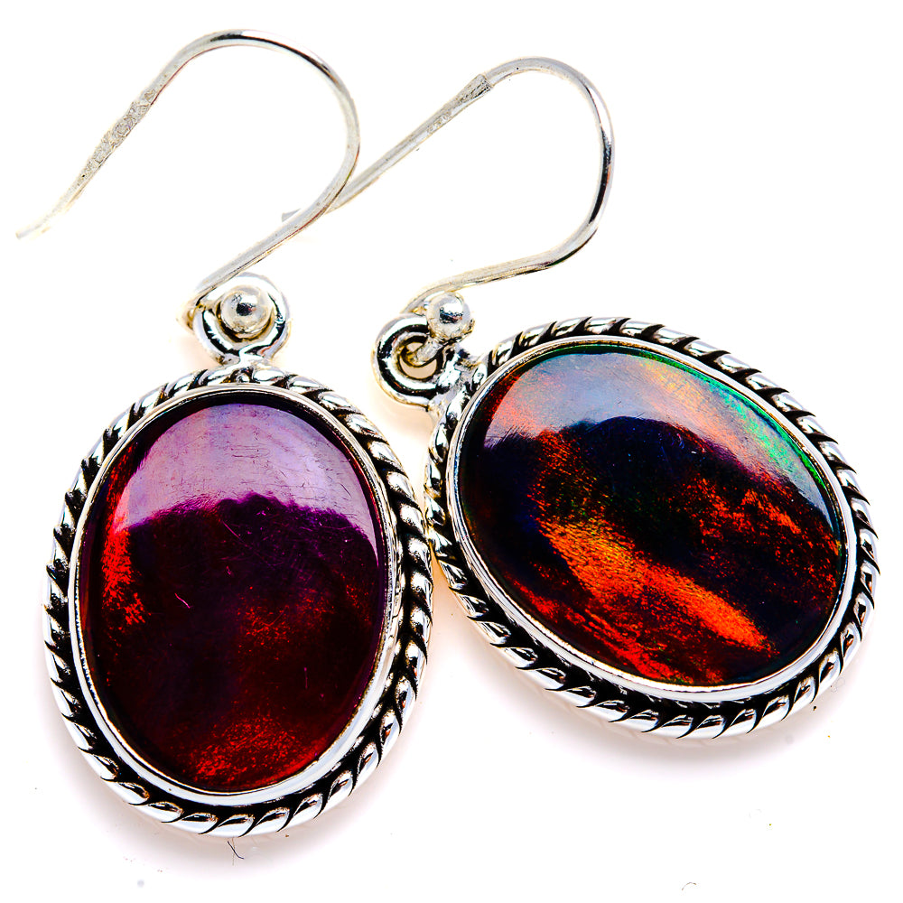 Aura Opal Earrings 1 1/2" (925 Sterling Silver) EARR432074