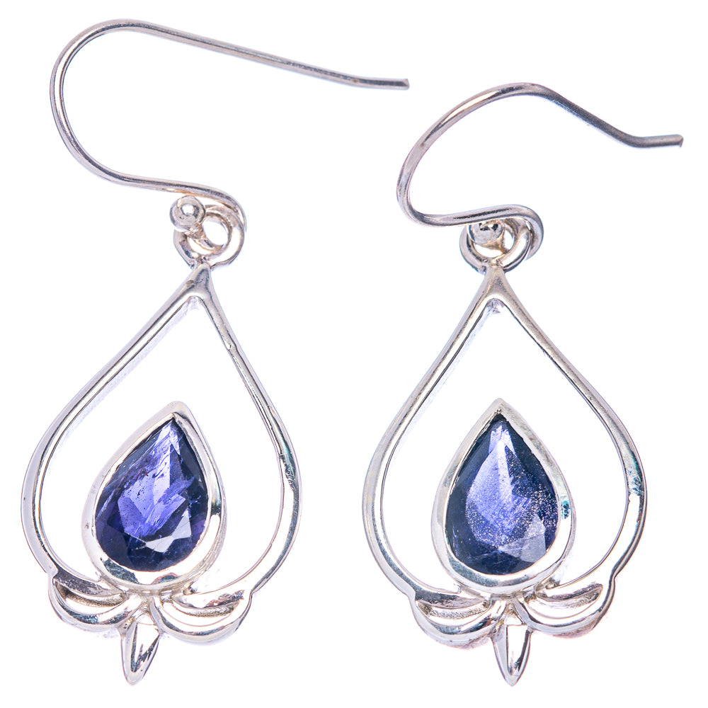 Faceted Tanzanite Earrings 1 5/8" (925 Sterling Silver) E433489