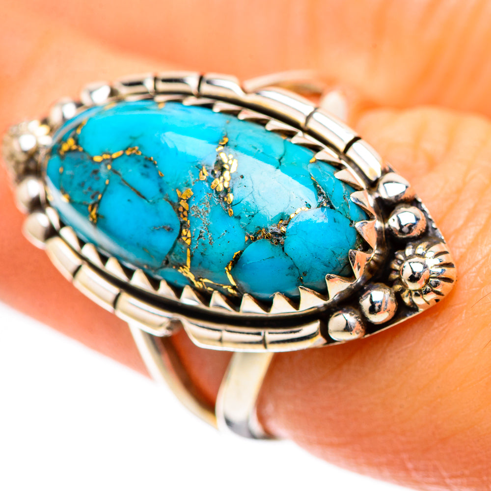 Blue Copper Composite Turquoise Ring Size 6.5 (925 Sterling Silver) RING139198