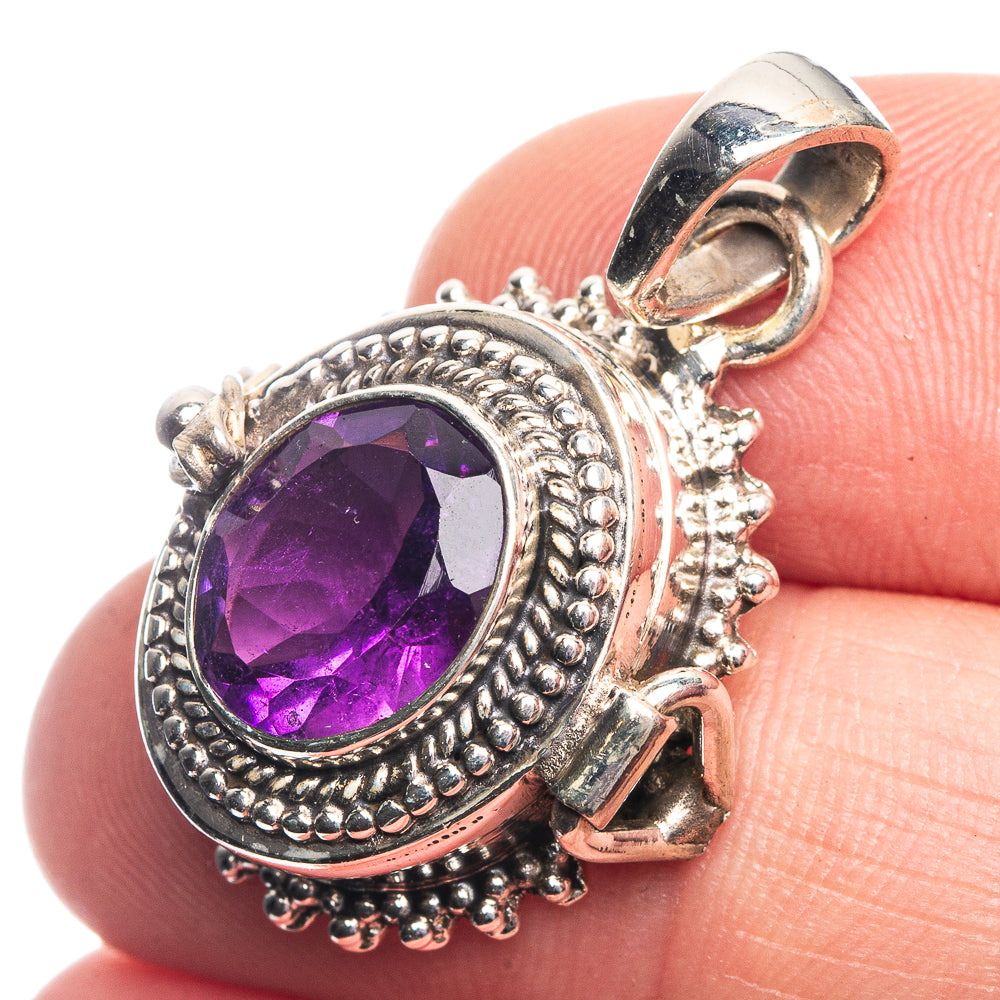 Poison Faceted Amethyst Pendant 1 1/4" (925 Sterling Silver) P39162