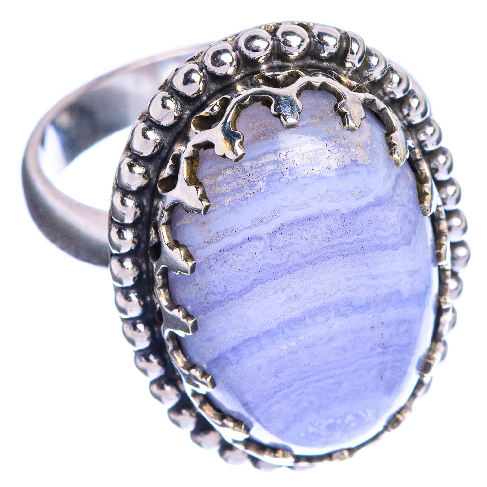 Blue Lace Agate Ring Size 6 (925 Sterling Silver) R144250