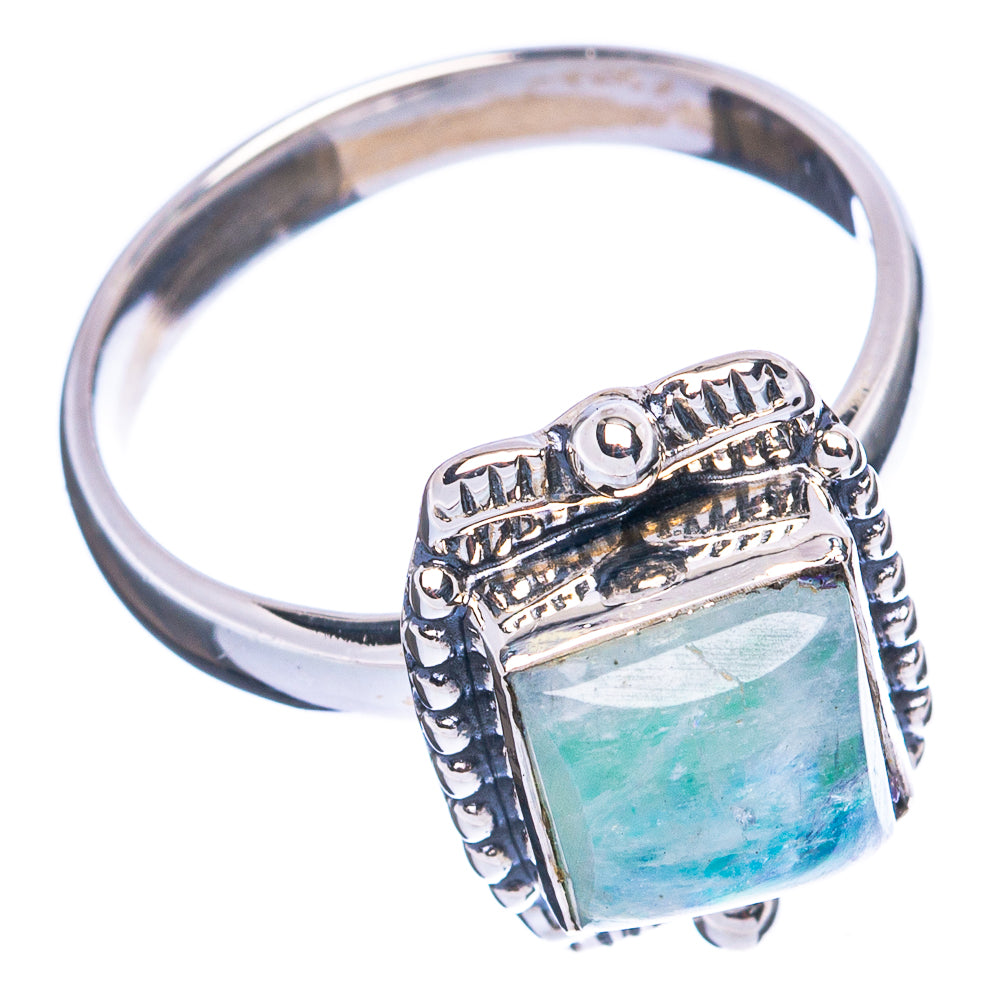 Green Moonstone Ring Size 8.25 (925 Sterling Silver) R3676
