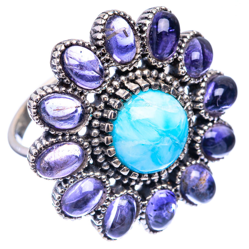 Large Larimar, Tanzanite Ring Size 10 (925 Sterling Silver) R141660