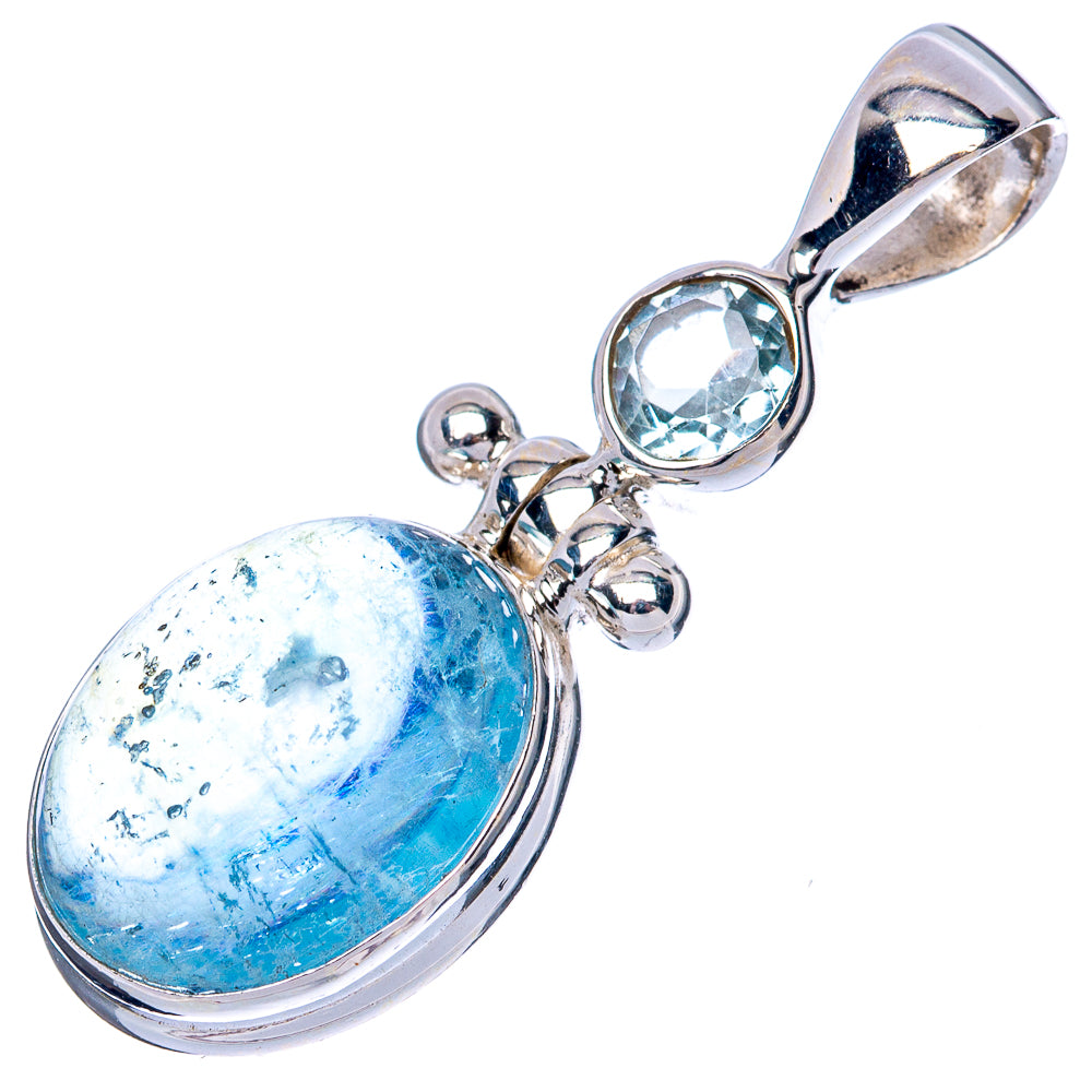 Aquamarine, Blue Topaz Pendant 1 1/4" (925 Sterling Silver) P42818