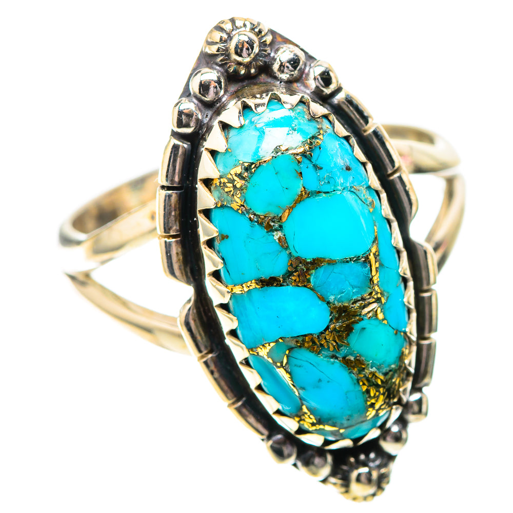 Blue Copper Composite Turquoise Ring Size 9.25 (925 Sterling Silver) RING138818