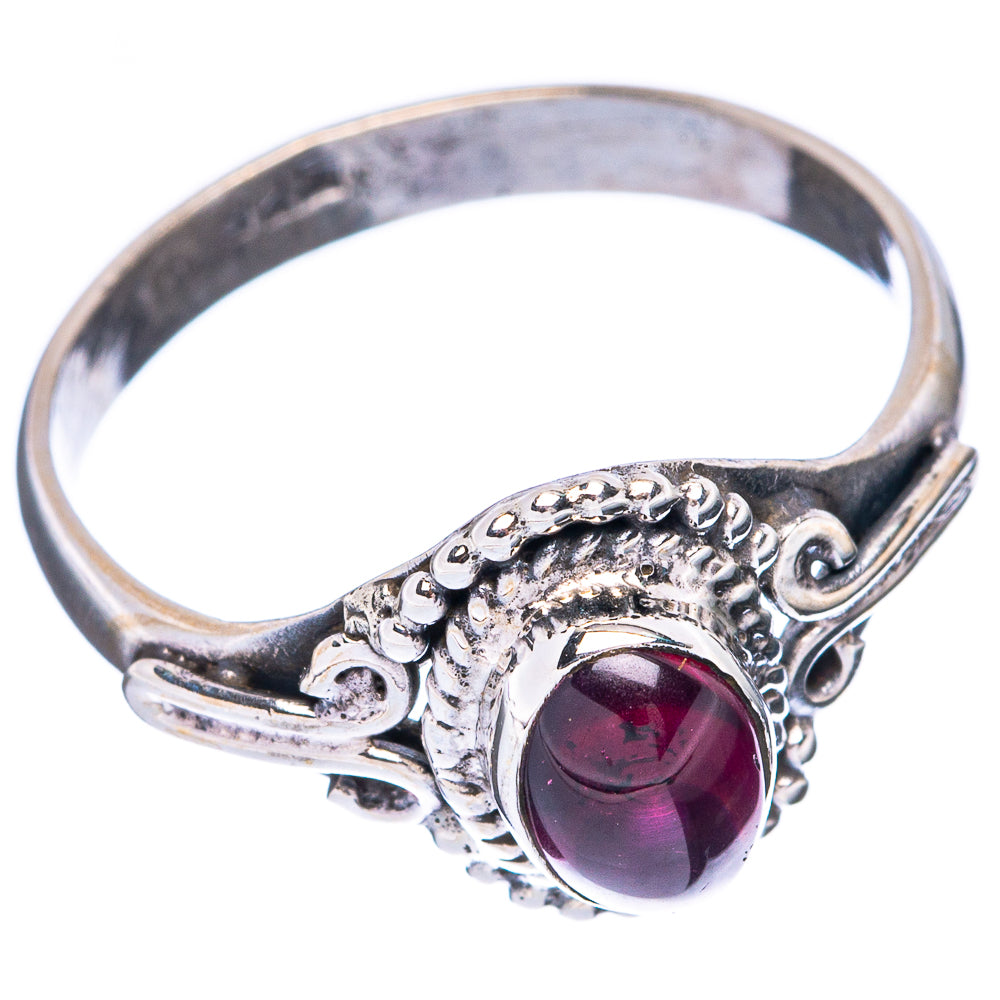 Garnet Dainty Ring Size 8 (925 Sterling Silver) R5930