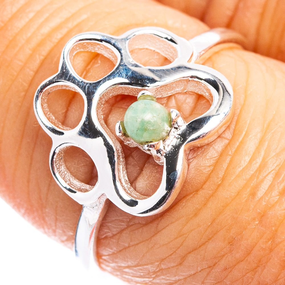 Amazonite Paw Dainty Ring Size 7.75 (.925 Sterling Silver)