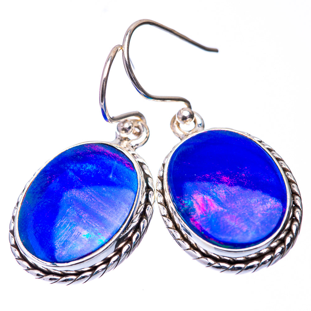 Aura Opal Earrings 1 3/8" (925 Sterling Silver) E432295