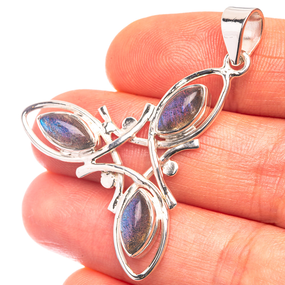 Premium Signature Labradorite Pendant 1 5/8" (925 Sterling Silver) P38763