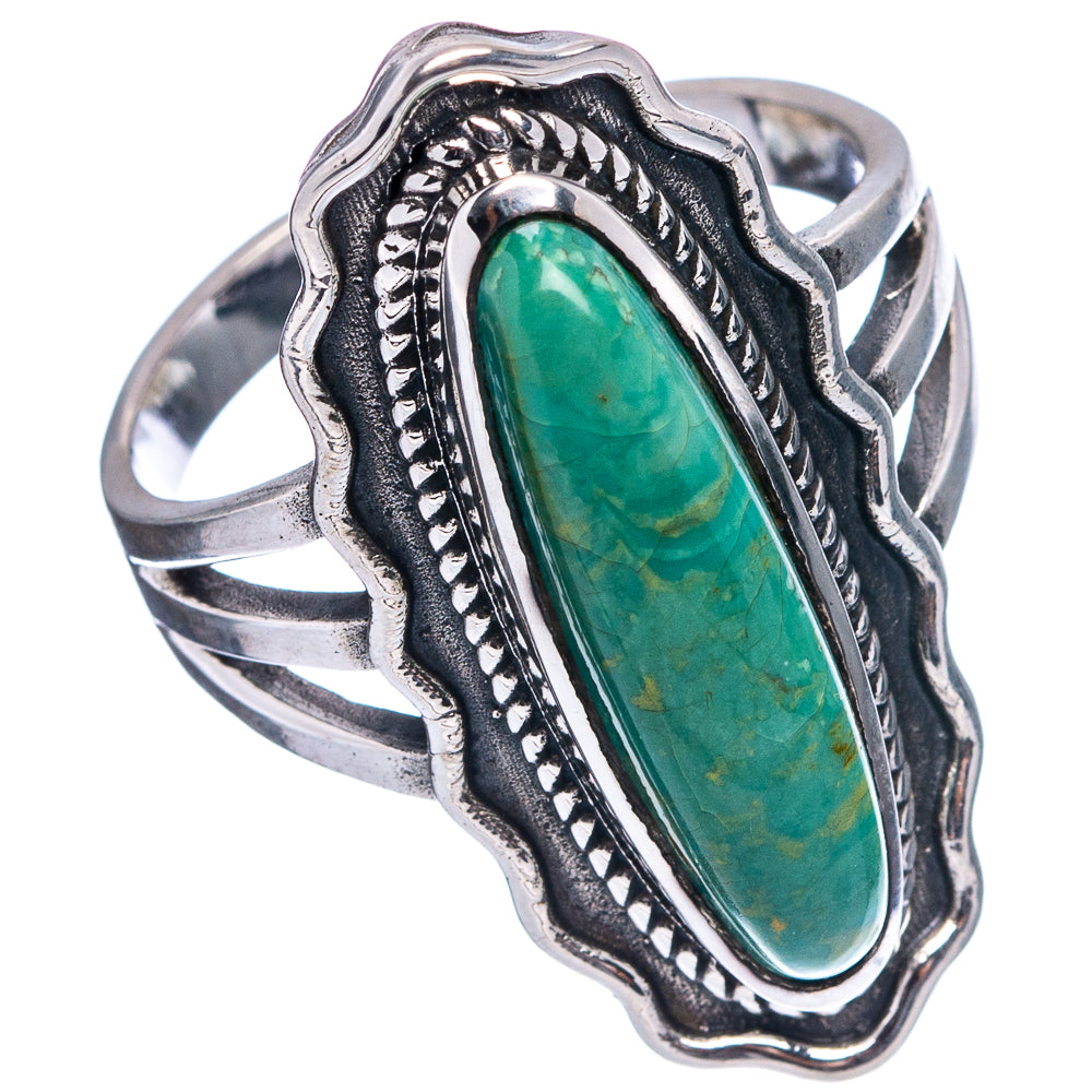 Native Style Royston Turquoise Ring Size 10 (.925 Sterling Silver)