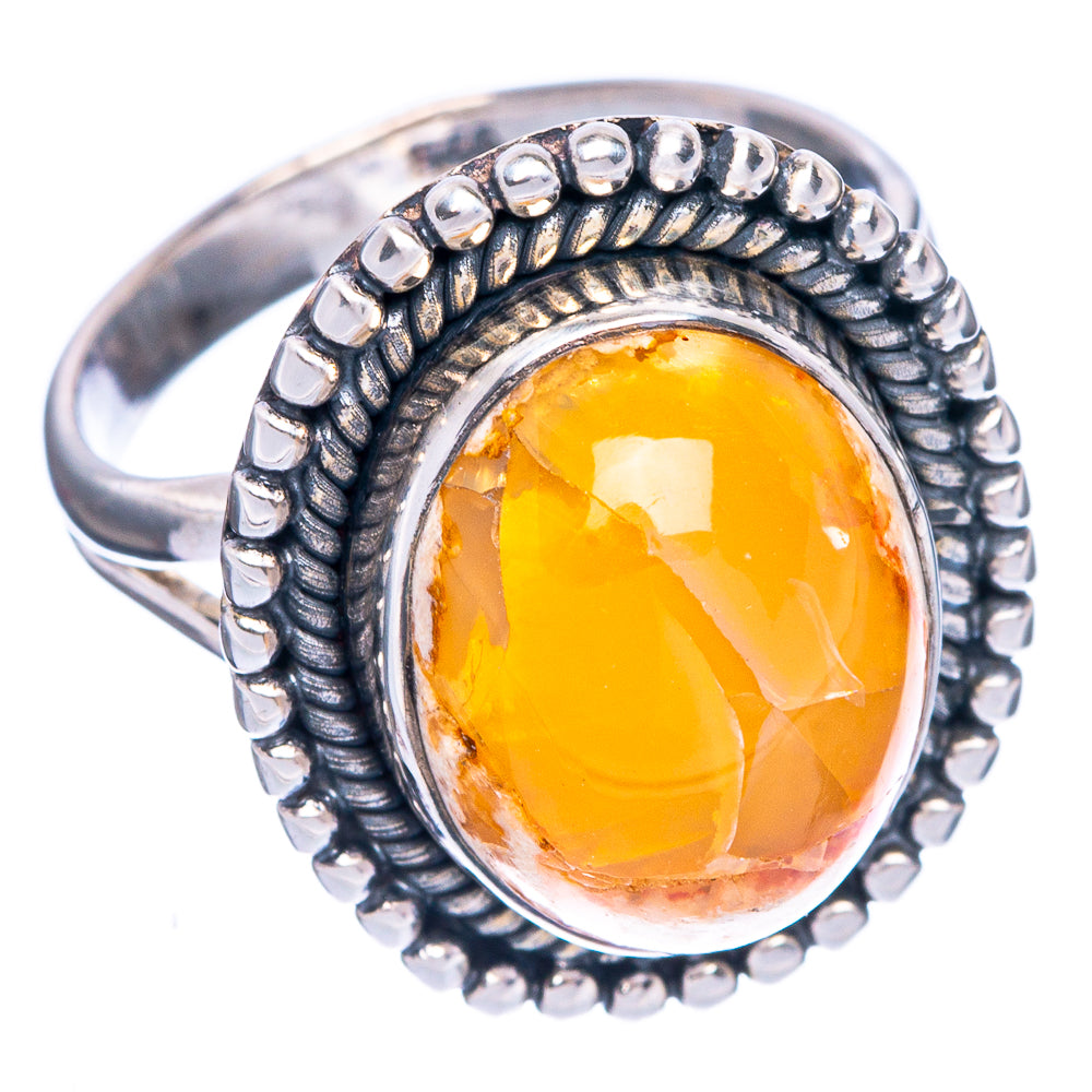 Rare Mexican Fire Opal Ring Size 6.5 (925 Sterling Silver) R1316