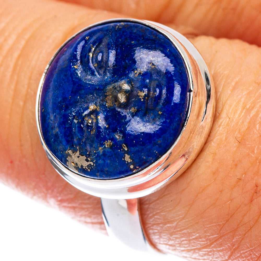 Lapis Lazuli Face Ring Size 8 (925 Sterling Silver) R146716