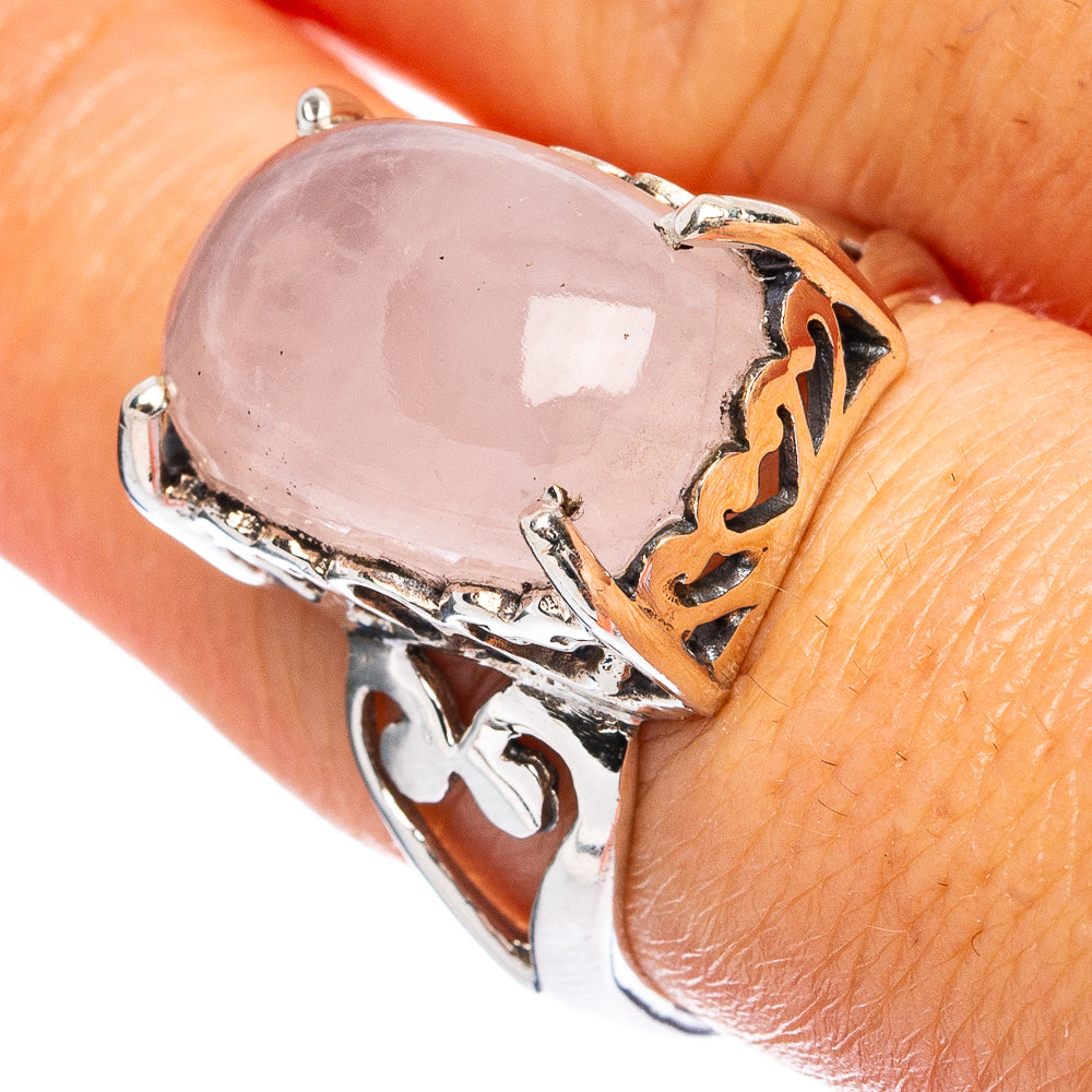 Rose Quartz Ring Size 8 (925 Sterling Silver) R4731