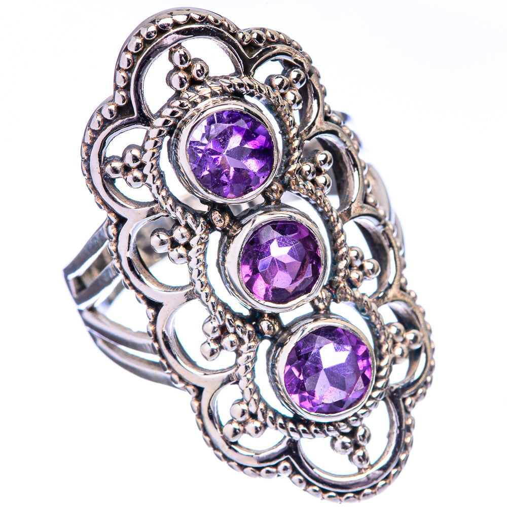 Faceted Amethyst Ring Size 6.5 (925 Sterling Silver) R142694