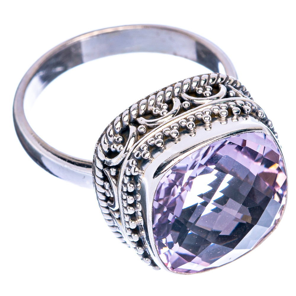Faceted Pink Amethyst Ring Size 8.75 (925 Sterling Silver) R144457