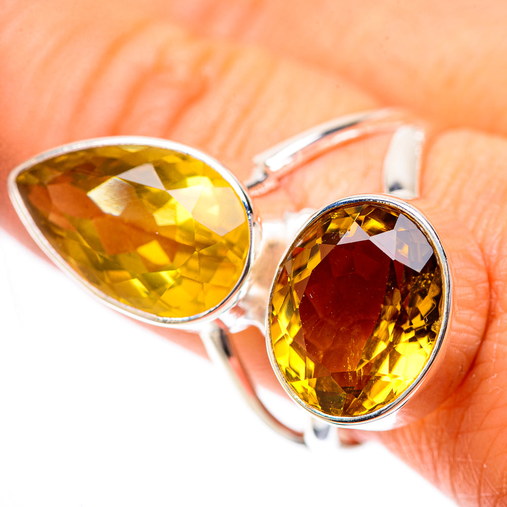 Large Faceted Citrine Ring Size 9.75 (925 Sterling Silver) RING139085