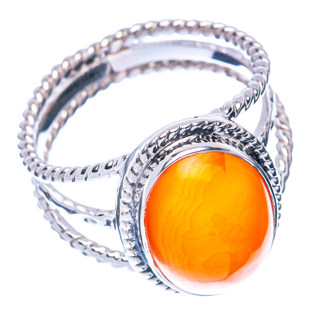 Premium Carnelian 925 Sterling Silver Ring Size 7.75 (925 Sterling Silver) R2686