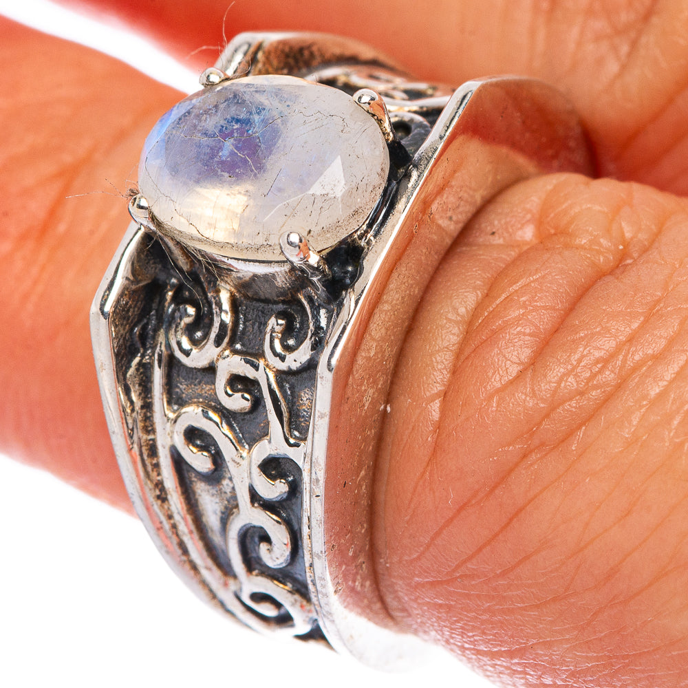 Rainbow Moonstone Ring Size 6 (925 Sterling Silver) R145926