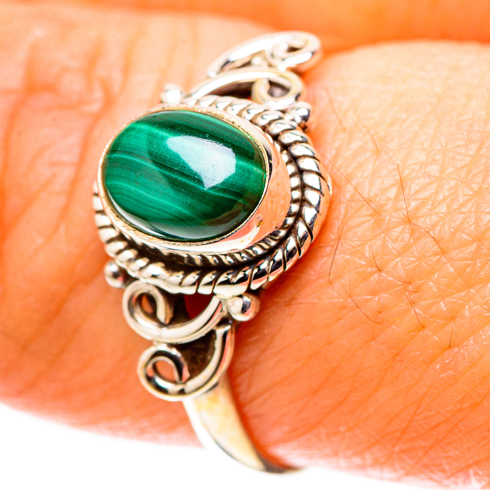 Malachite Dainty Ring Size 8 (925 Sterling Silver) RING138195