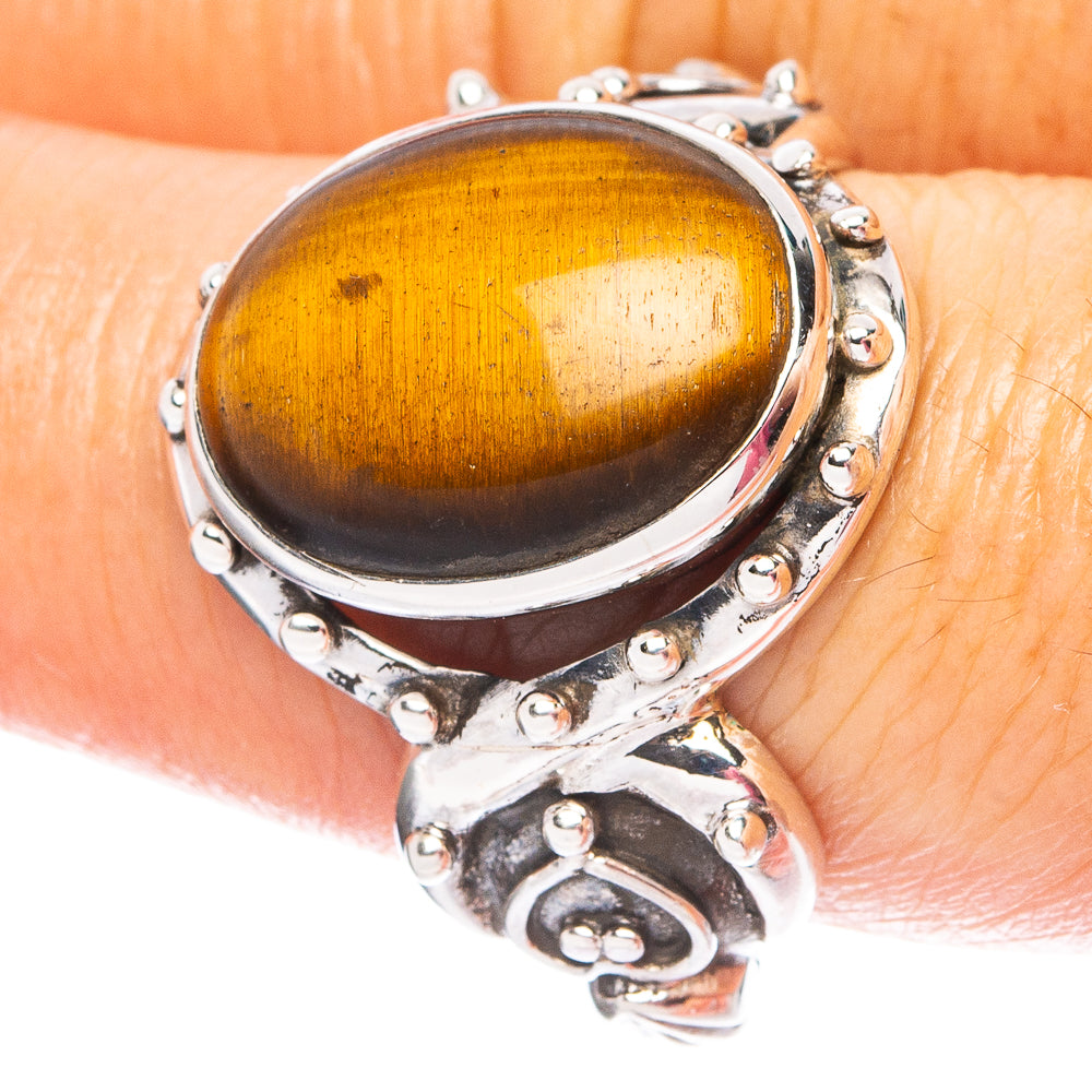 Tiger Eye 925 Sterling Silver Ring Size 8 (925 Sterling Silver) R6147