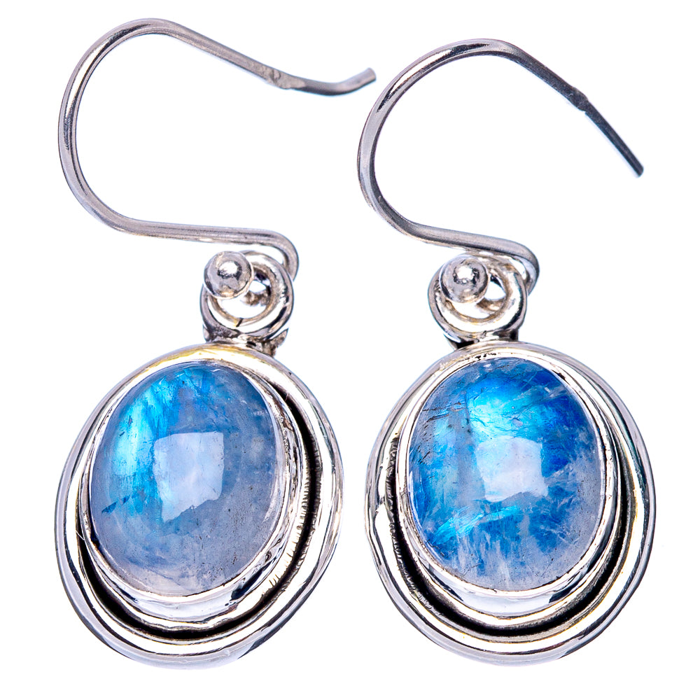 Rainbow Moonstone Earrings 1 1/8" (925 Sterling Silver) E1413