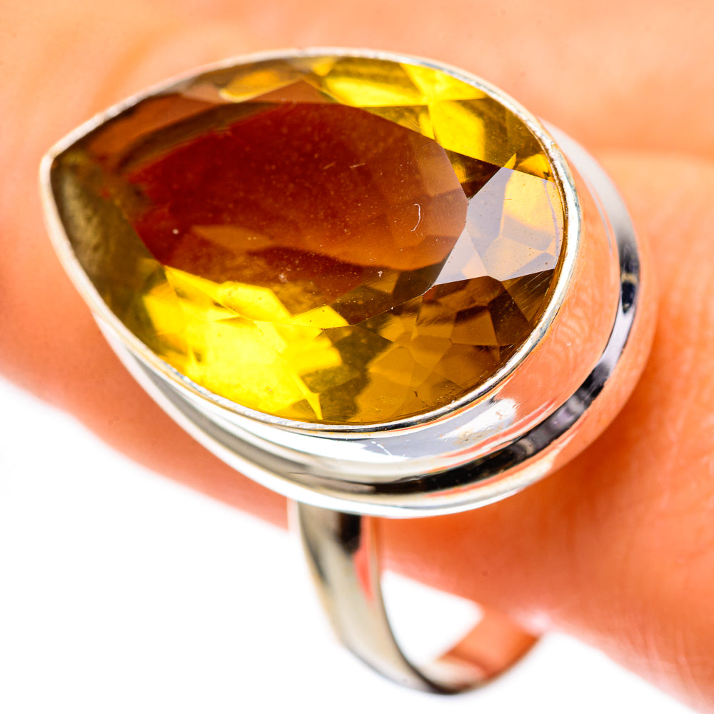 Large Faceted Citrine 925 Sterling Silver Ring Size 12 (925 Sterling Silver) RING139678