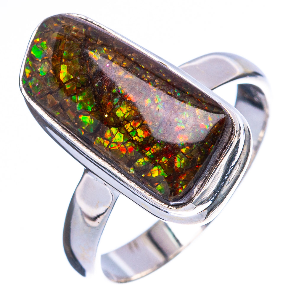Rare Ammolite Ring Size 7 (925 Sterling Silver) R4966