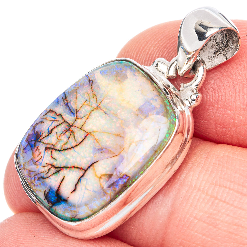 Rare Sterling Opal Pendant 1 1/8" (925 Sterling Silver) P41985