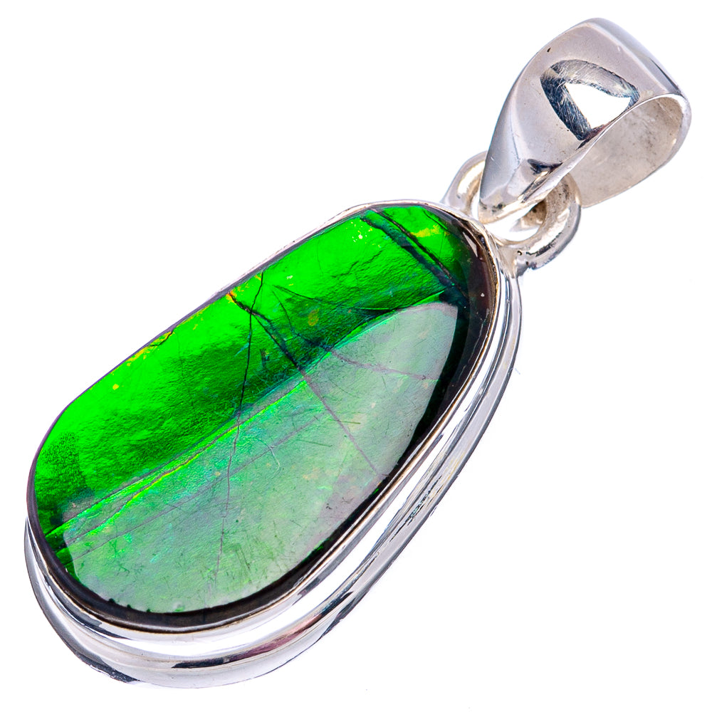 Premium Canadian Ammolite Pendant 1 1/4" (.925 Sterling Silver)