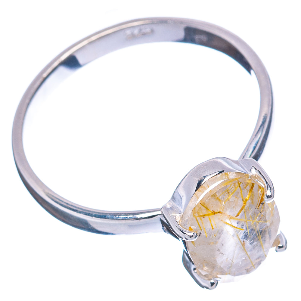 Rutilated Quartz Ring Size 9 (.925 Sterling Silver)