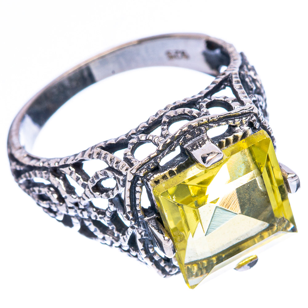 Lemon Quartz Ring Size 7.75 (925 Sterling Silver) R2517