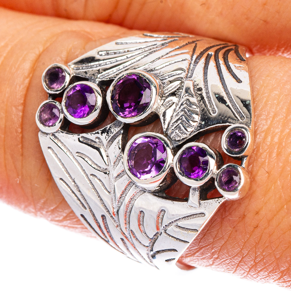 Faceted Amethyst Ring Size 10 (925 Sterling Silver) R147163