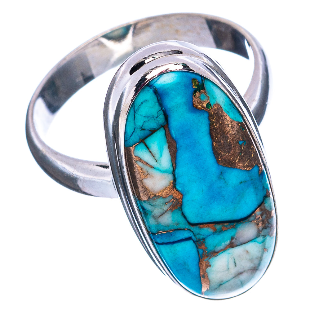 Ice Blue Dahlia Mohave Turquoise Ring Size 9 (.925 Sterling Silver)