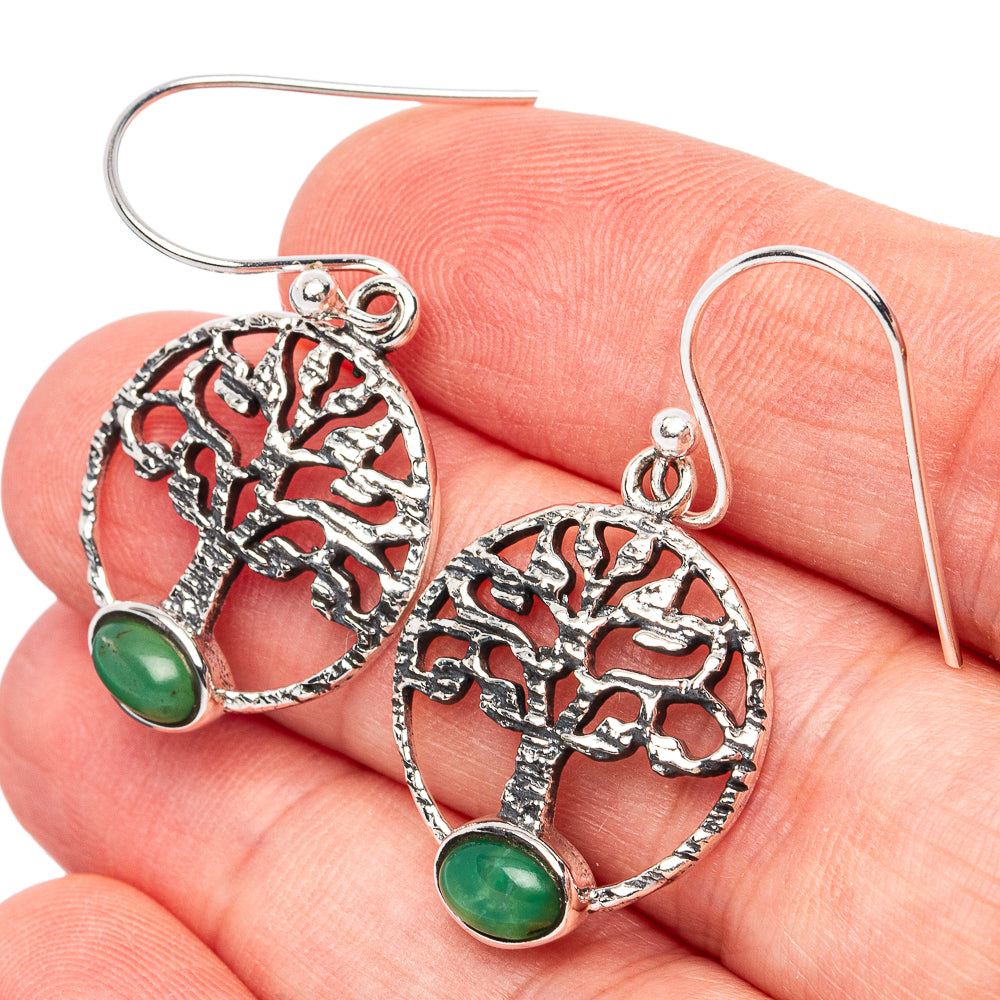Turquoise Howlite Earrings 1 3/8" (925 Sterling Silver) E3006