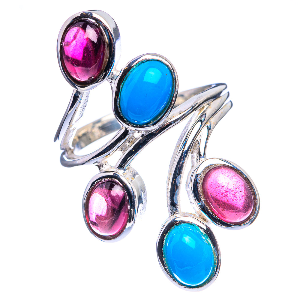 Sleeping Beauty Turquoise, Garnet Ring Size 6 (925 Sterling Silver) R142453