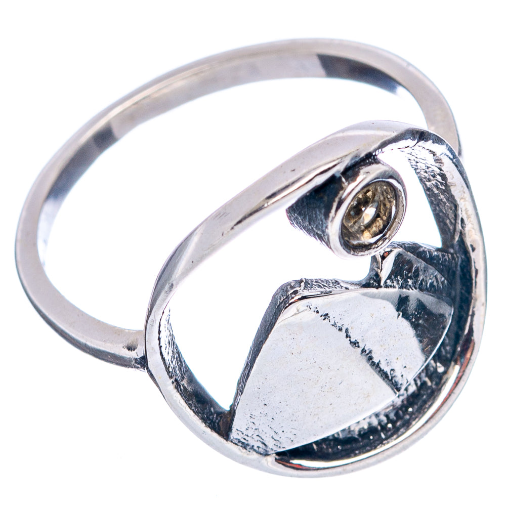 Citrine Mountain Dainty Ring Size 6.25 (.925 Sterling Silver)