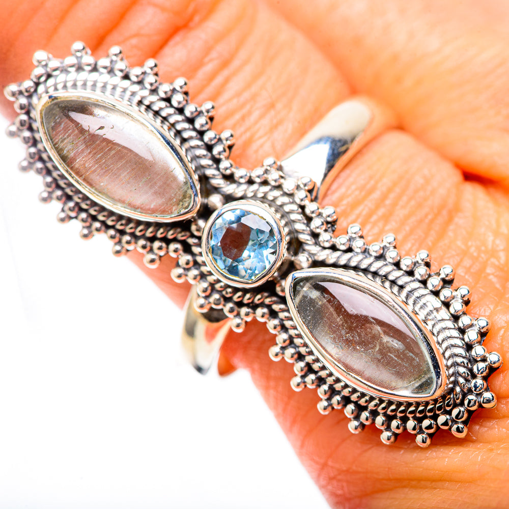 Large Natural Aquamarine, Blue Topaz Ring Size 10.75 (925 Sterling Silver) RING137980