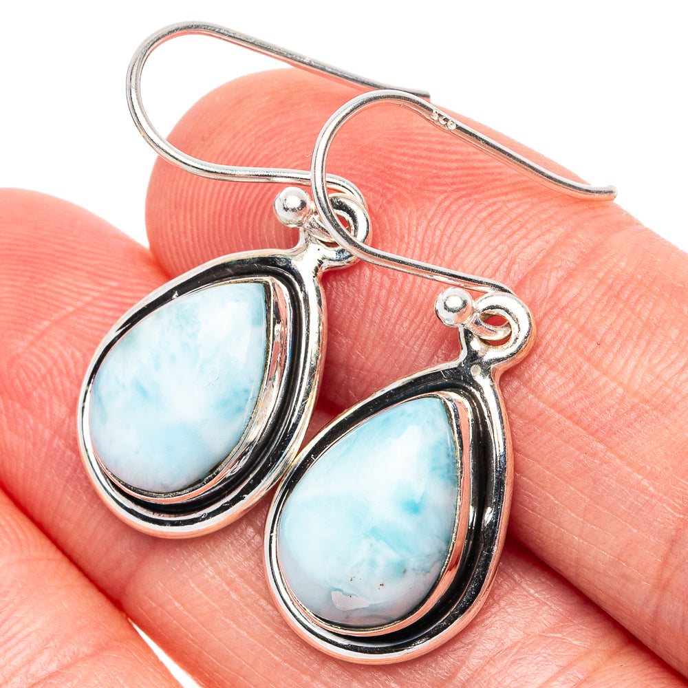 Larimar Earrings 1 1/4" (925 Sterling Silver) E1913