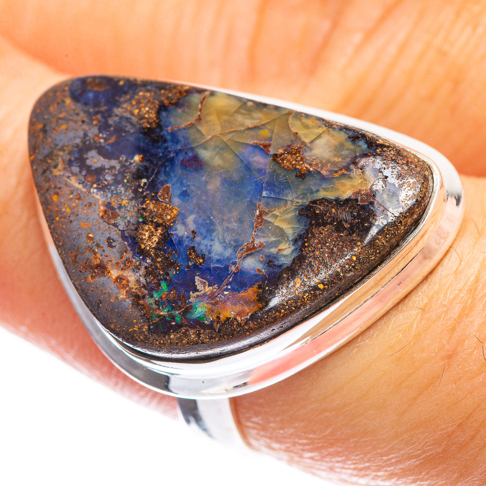 Large Boulder Opal Ring Size 7.25 (925 Sterling Silver) R143150