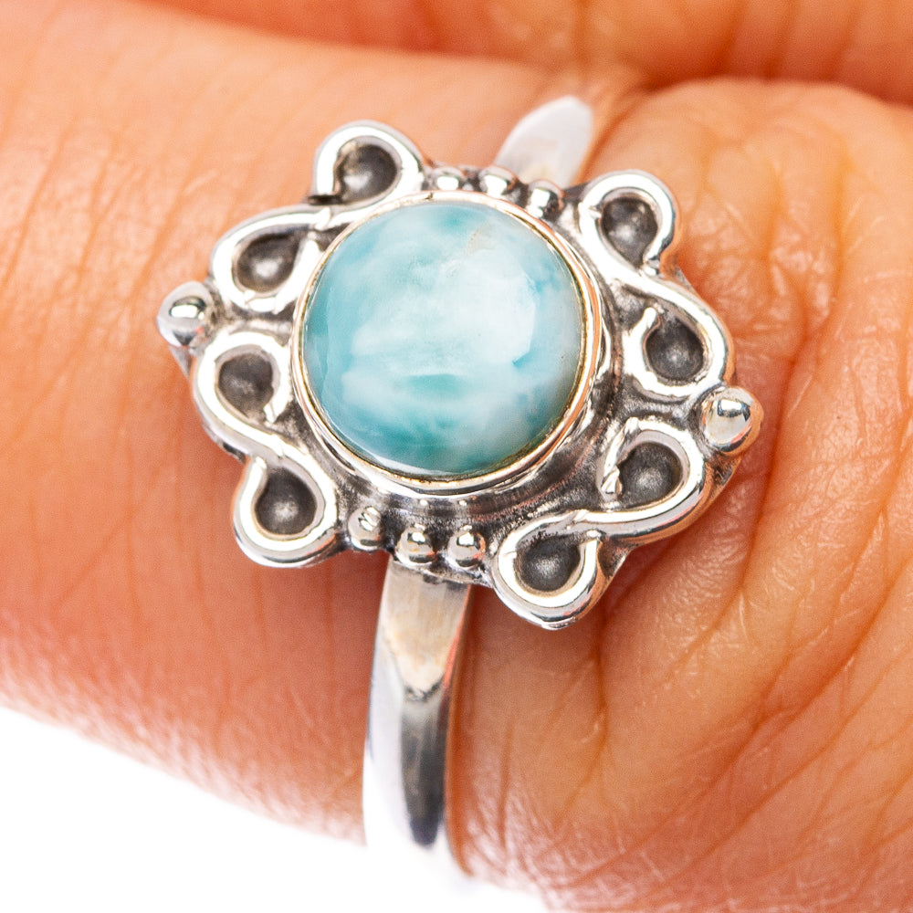 Larimar Dainty Ring Size 6.75 (925 Sterling Silver) R145046