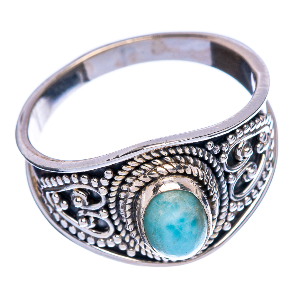 Rare Larimar Ring Size 7.75 (925 Sterling Silver) R146445