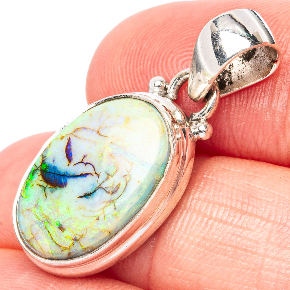 Rare Sterling Opal Pendant 1 1/4" (925 Sterling Silver) P42916