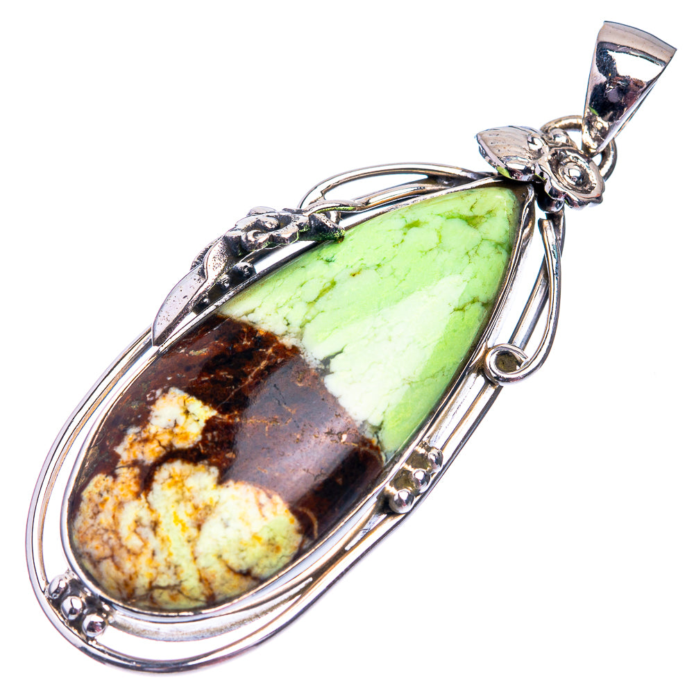Lemon Chrysoprase Pendant 2 1/8" (925 Sterling Silver) P38810