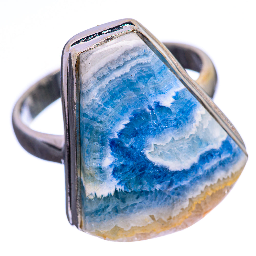 Blue Scheelite Ring Size 9 (925 Sterling Silver) R142954