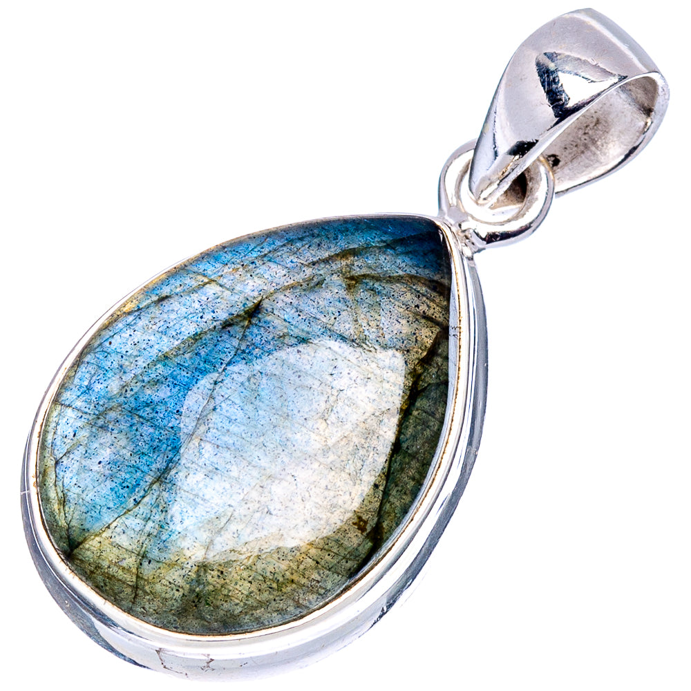 Labradorite Pendant 1 1/4" (.925 Sterling Silver)