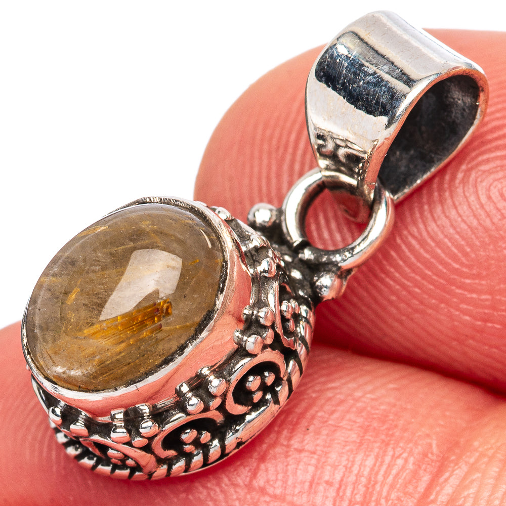 Rutilated Quartz Pendants 7/8" (925 Sterling Silver) P42339