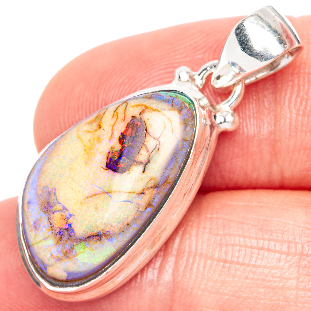 Rare Sterling Opal Pendant 1 1/4" (925 Sterling Silver) P41573